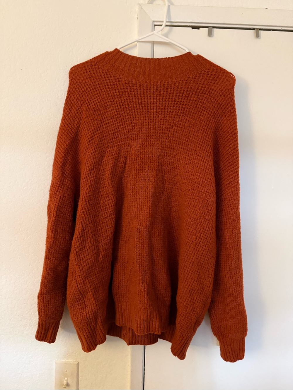 JustFab Rust Orange Scoop Neck Knit Sweater